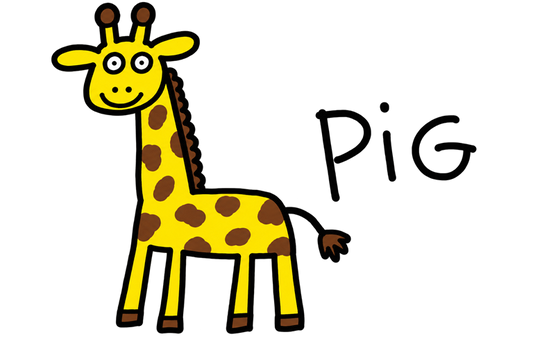 Giraffe 'Pig' Kids Graphic T-Shirt — Cute Hand-Drawn Animal Tee