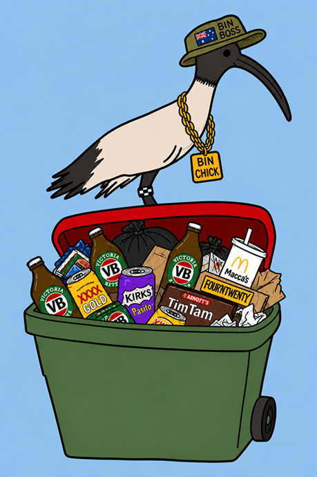 Ibis on Bin Chicken Graphic Tee — Trash Bird T-Shirt