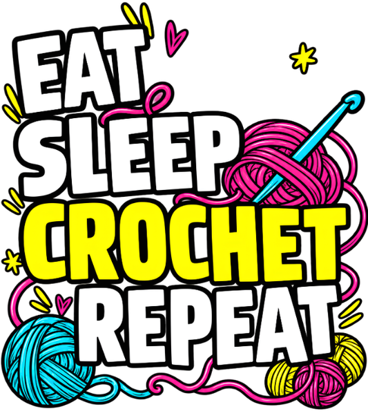 Eat Sleep Crochet Repeat Tee - Women's