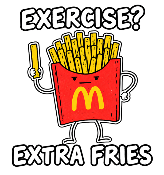 Funny 'Exercise? Extra Fries' T-Shirt — Men's