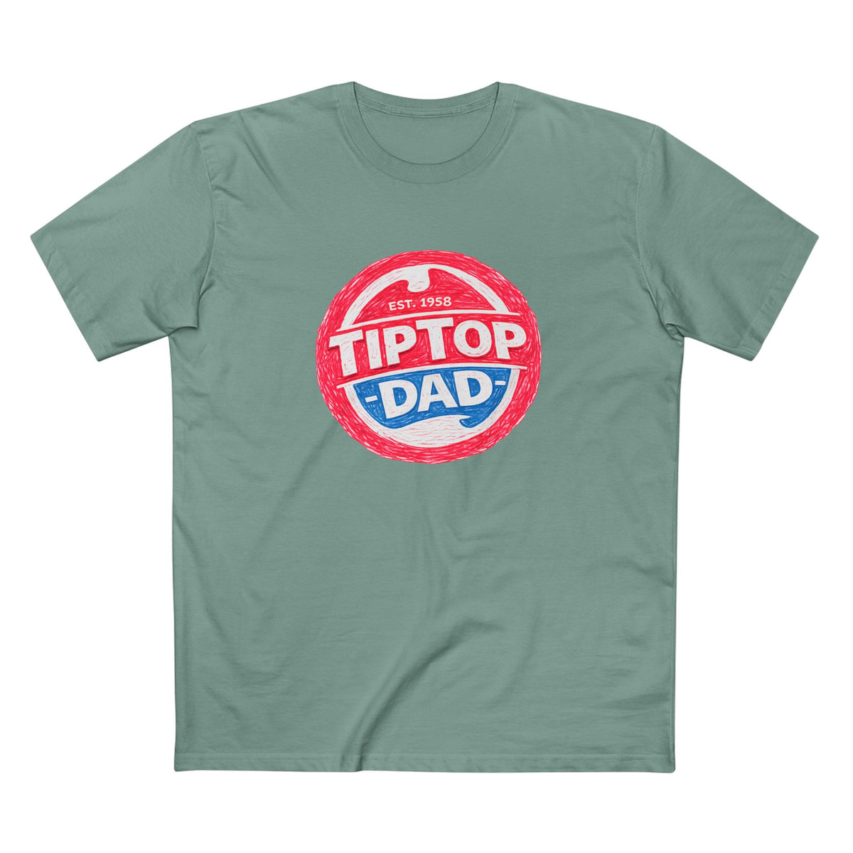 Tip Top Dad T-Shirt — Vintage Red & Blue Dad Logo Tee (Father’s Day Gift)