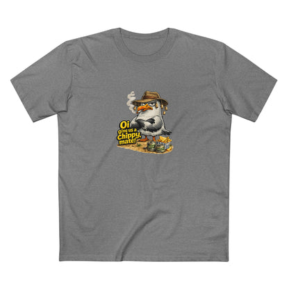Seagull Stealing Chips T-Shirt — "Oi! Give Us a Chip!" Graphic Tee