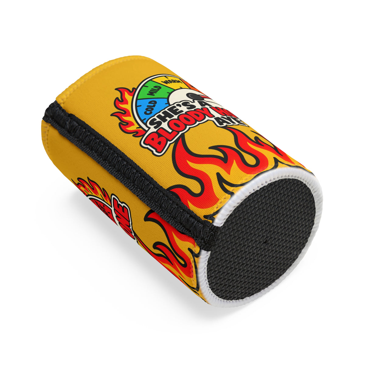 "She’s a Bloody Hot One Aye" Flaming Heat Gauge - Stubby Cooler