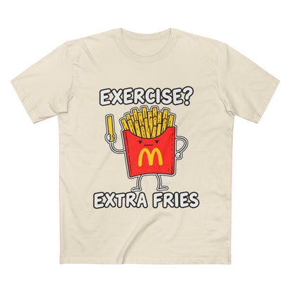 Funny 'Exercise? Extra Fries' T-Shirt — Men's