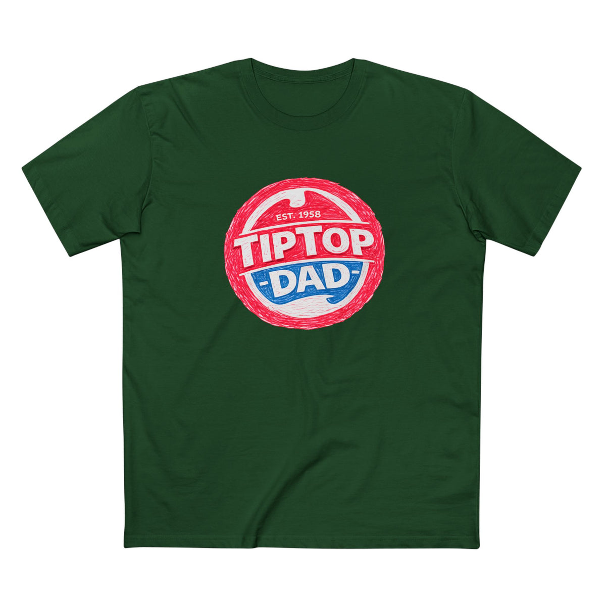 Tip Top Dad T-Shirt — Vintage Red & Blue Dad Logo Tee (Father’s Day Gift)