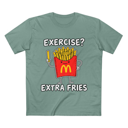 Funny 'Exercise? Extra Fries' T-Shirt — Men's