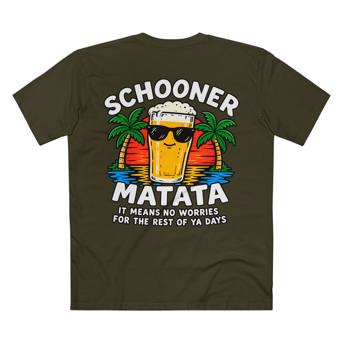 Schooner Matata, It Means No Worries - Men's Tee Back Print