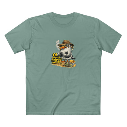 Seagull Stealing Chips T-Shirt — "Oi! Give Us a Chip!" Graphic Tee