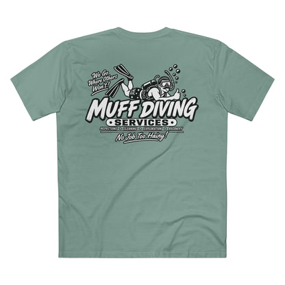 Muff Diving Services T-Shirt — Men's Tee (Back Print)