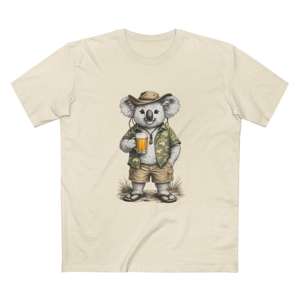 Koala with Beer T‑Shirt — Casual Aussie Wildlife Tee