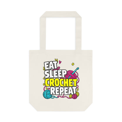"Eat Sleep Crochet Repeat" - Tote