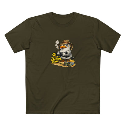 Seagull Stealing Chips T-Shirt — "Oi! Give Us a Chip!" Graphic Tee