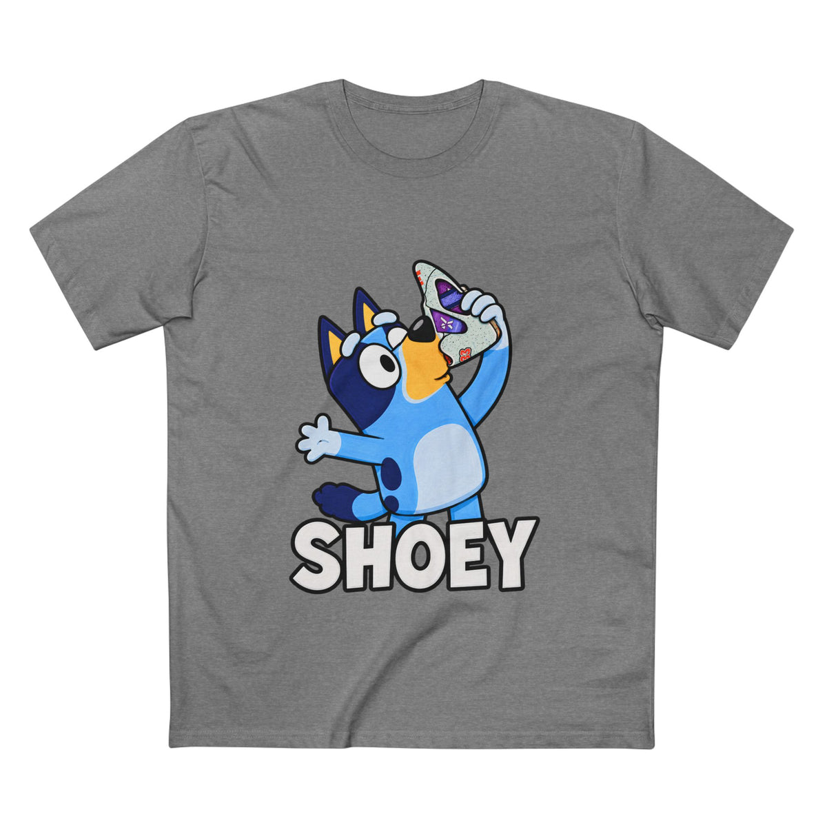 Bluey Shoey T-Shirt — Funny Cartoon Dog Drinking Tee