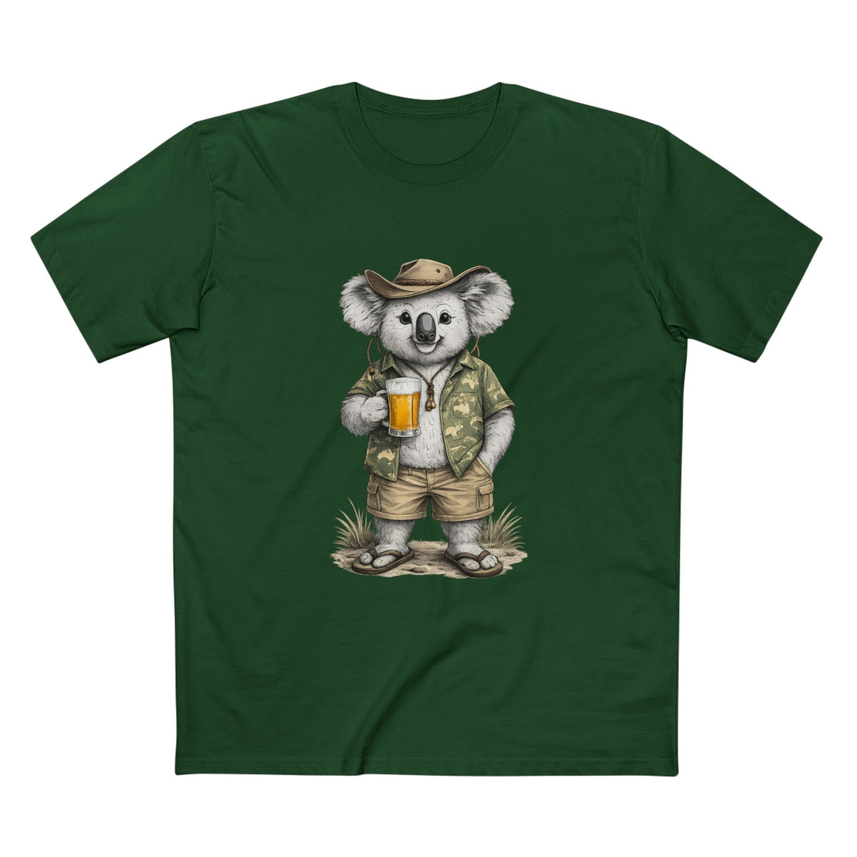 Koala with Beer T‑Shirt — Casual Aussie Wildlife Tee