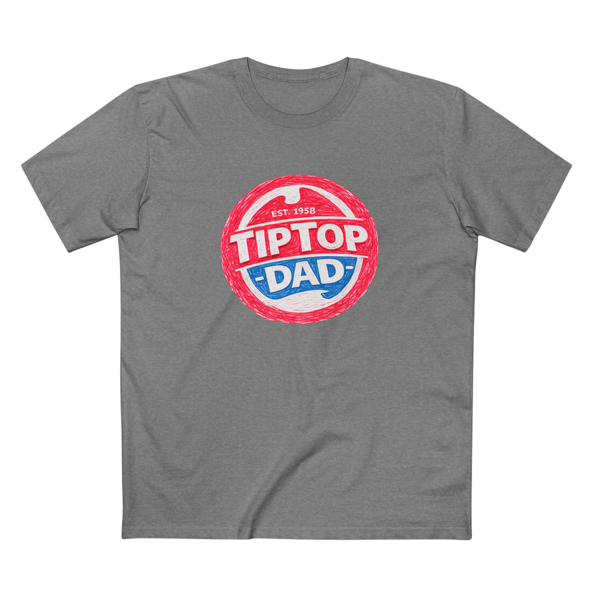 Tip Top Dad T-Shirt — Vintage Red & Blue Dad Logo Tee (Father’s Day Gift)