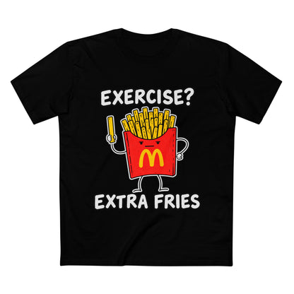 Funny 'Exercise? Extra Fries' T-Shirt — Men's
