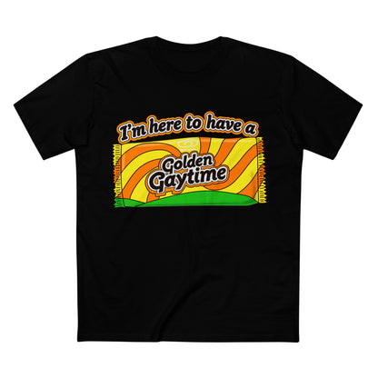 Golden Gaytime Retro Tee — “I’m Here to Have a Golden Gaytime” Pride T-Shirt