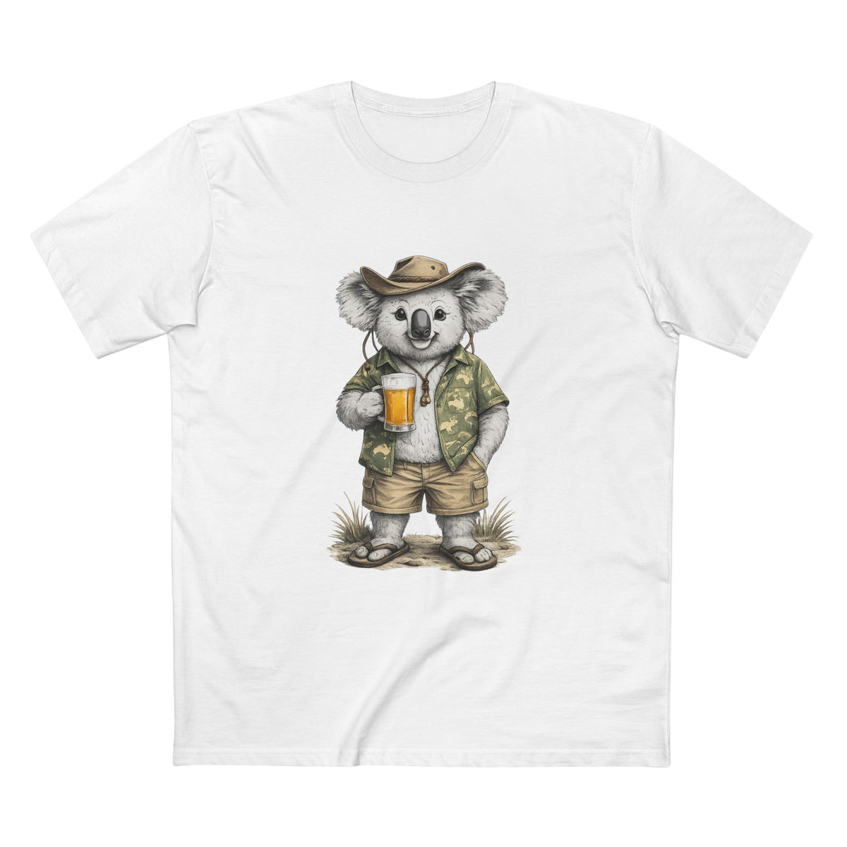 Koala with Beer T‑Shirt — Casual Aussie Wildlife Tee