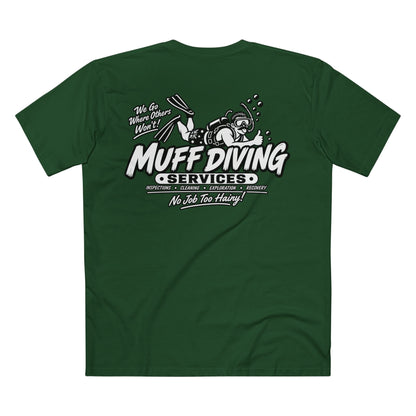 Muff Diving Services T-Shirt — Men's Tee (Back Print)