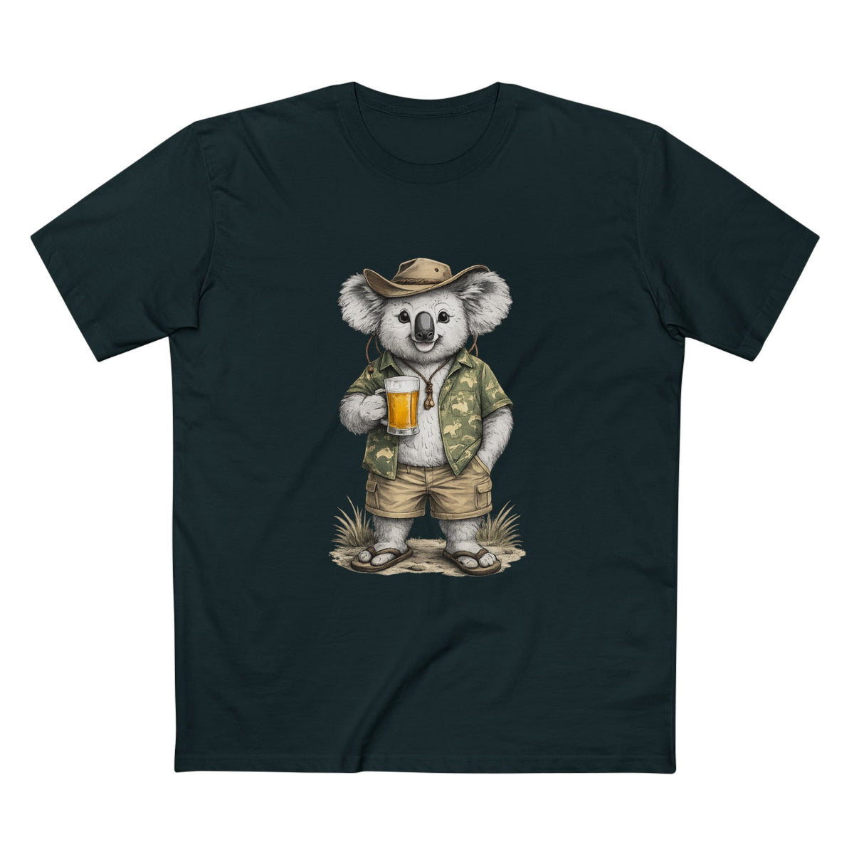 Koala with Beer T‑Shirt — Casual Aussie Wildlife Tee