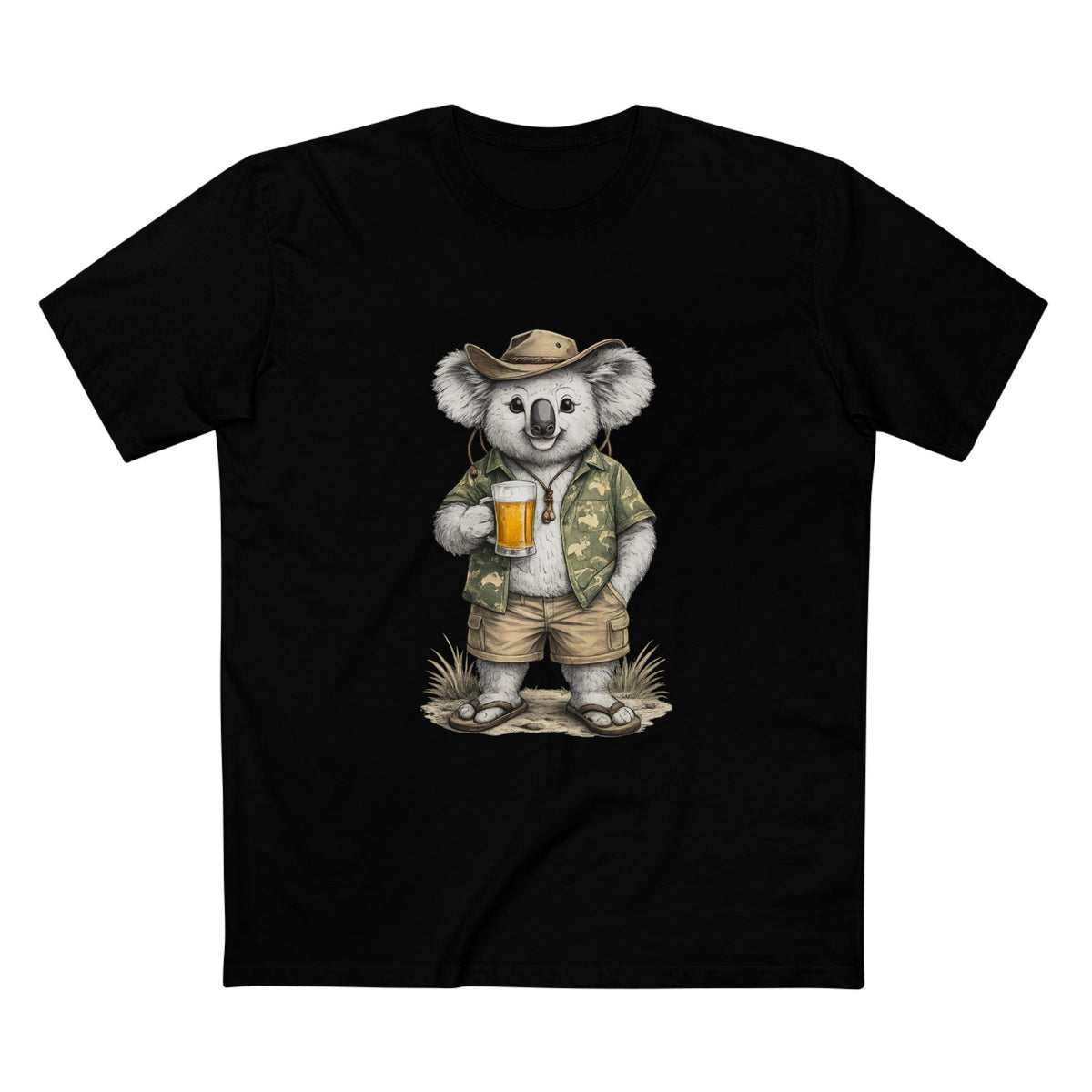 Koala with Beer T‑Shirt — Casual Aussie Wildlife Tee