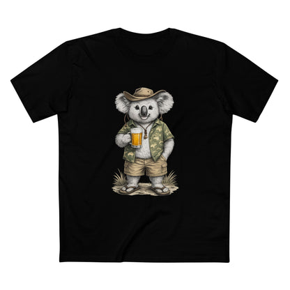 Koala with Beer T‑Shirt — Casual Aussie Wildlife Tee