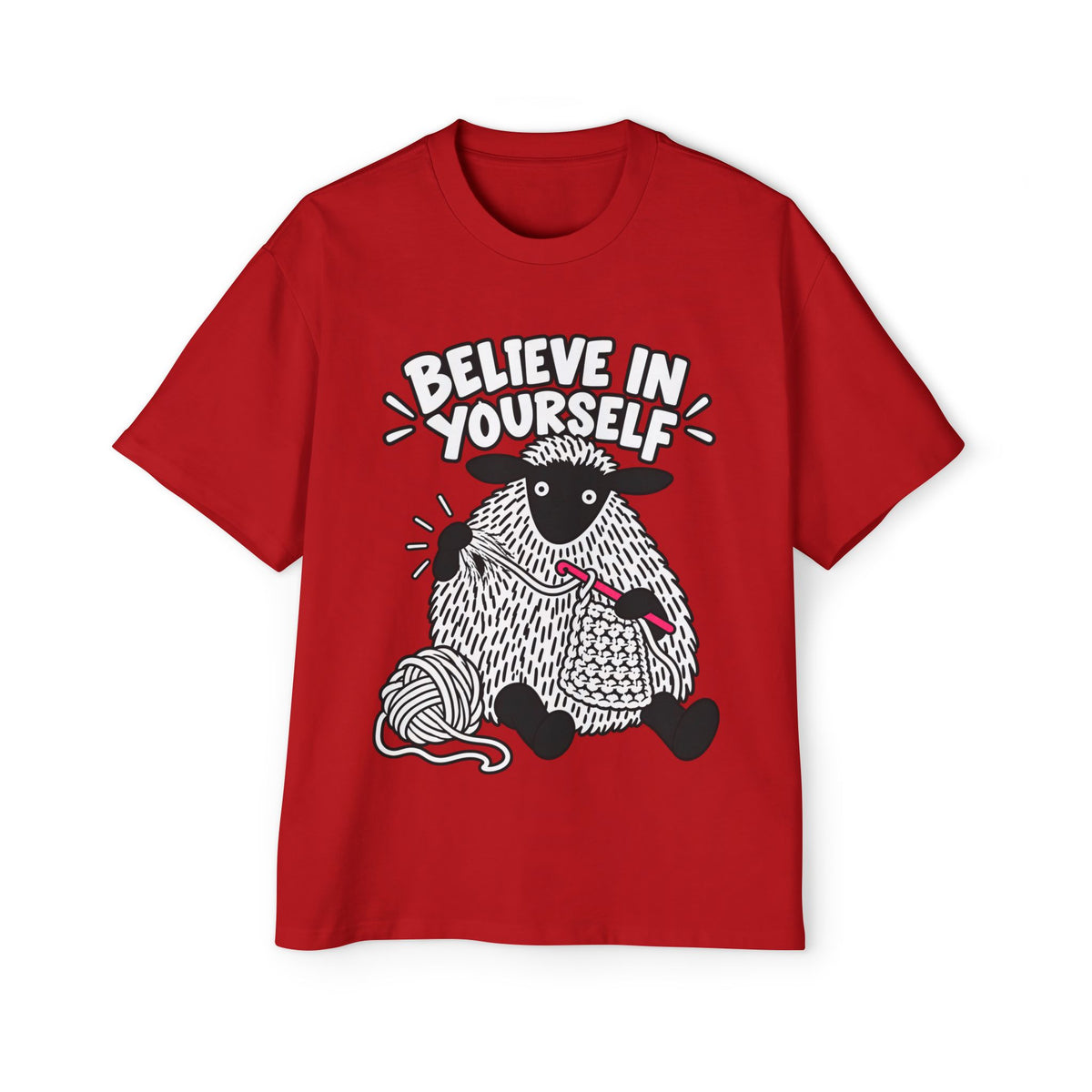 Believe In Yourself Sheep Oversized Boxed Tee - Unisex