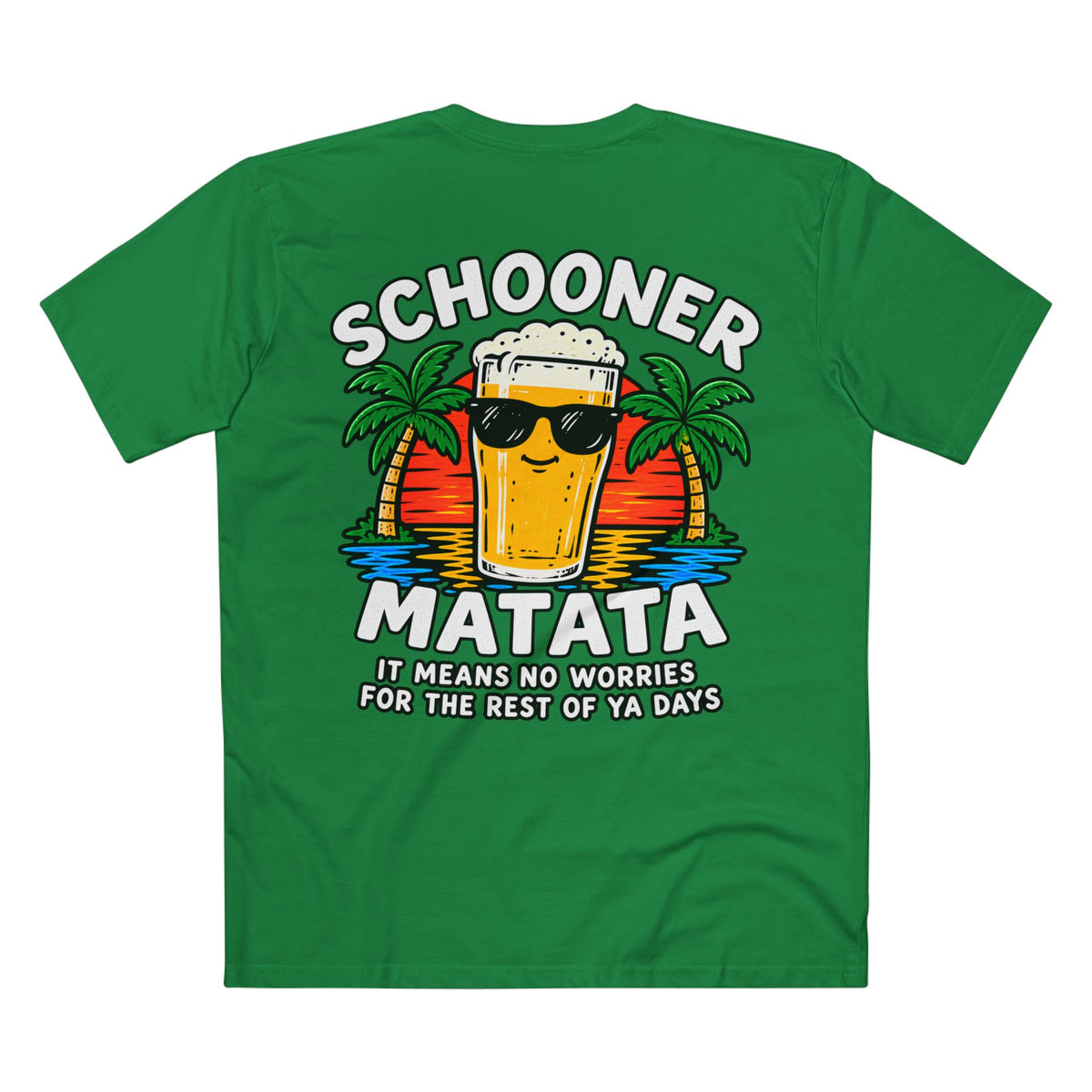Schooner Matata, It Means No Worries - Men's Tee Back Print
