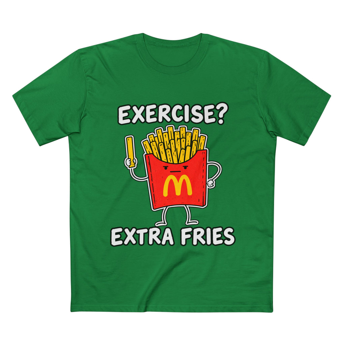Funny 'Exercise? Extra Fries' T-Shirt — Men's