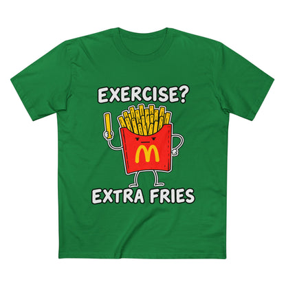 Funny 'Exercise? Extra Fries' T-Shirt — Men's