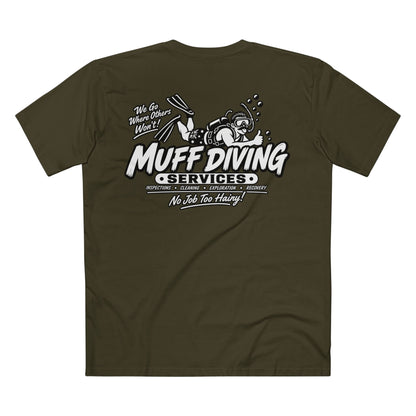Muff Diving Services T-Shirt — Men's Tee (Back Print)