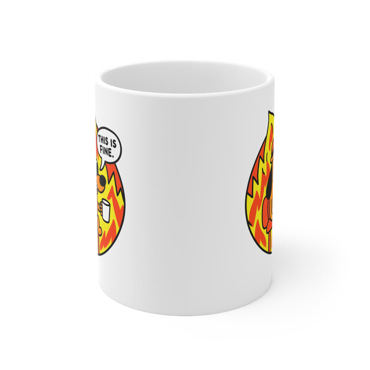 This Is Fine Fire Dog Ceramic Coffee Mug