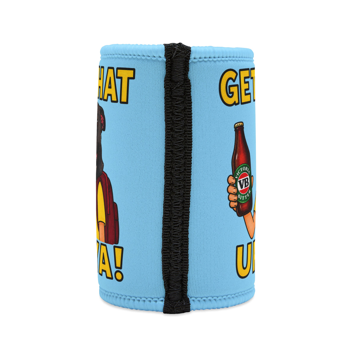 Stubby Cooler — "Get That Up Ya!" Beer Can Cooler