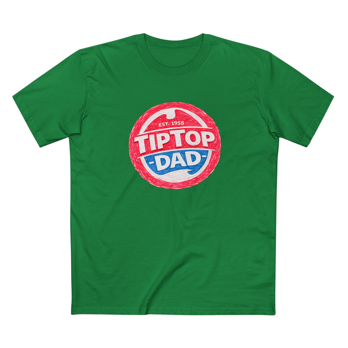 Tip Top Dad T-Shirt — Vintage Red & Blue Dad Logo Tee (Father’s Day Gift)