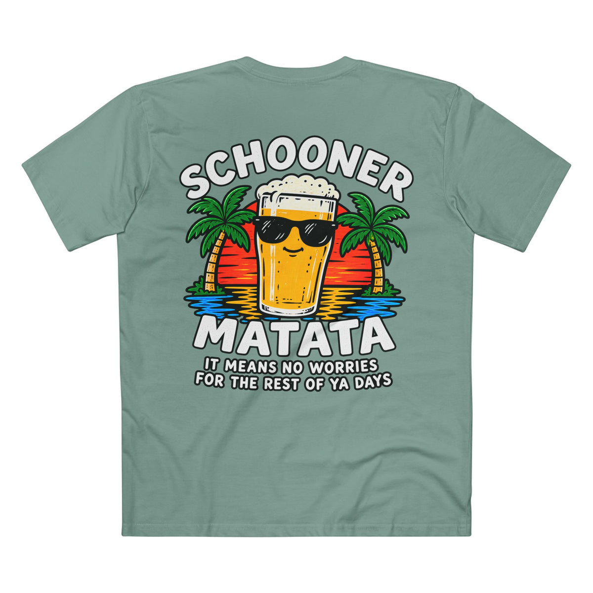 Schooner Matata, It Means No Worries - Men's Tee Back Print