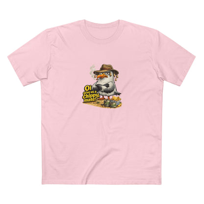 Seagull Stealing Chips T-Shirt — "Oi! Give Us a Chip!" Graphic Tee