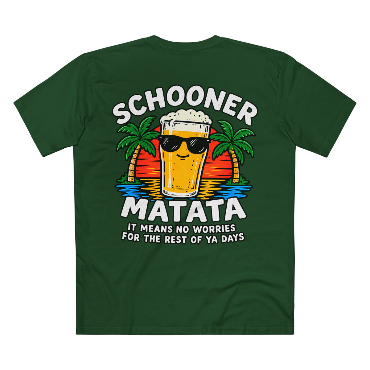 Schooner Matata, It Means No Worries - Men's Tee Back Print