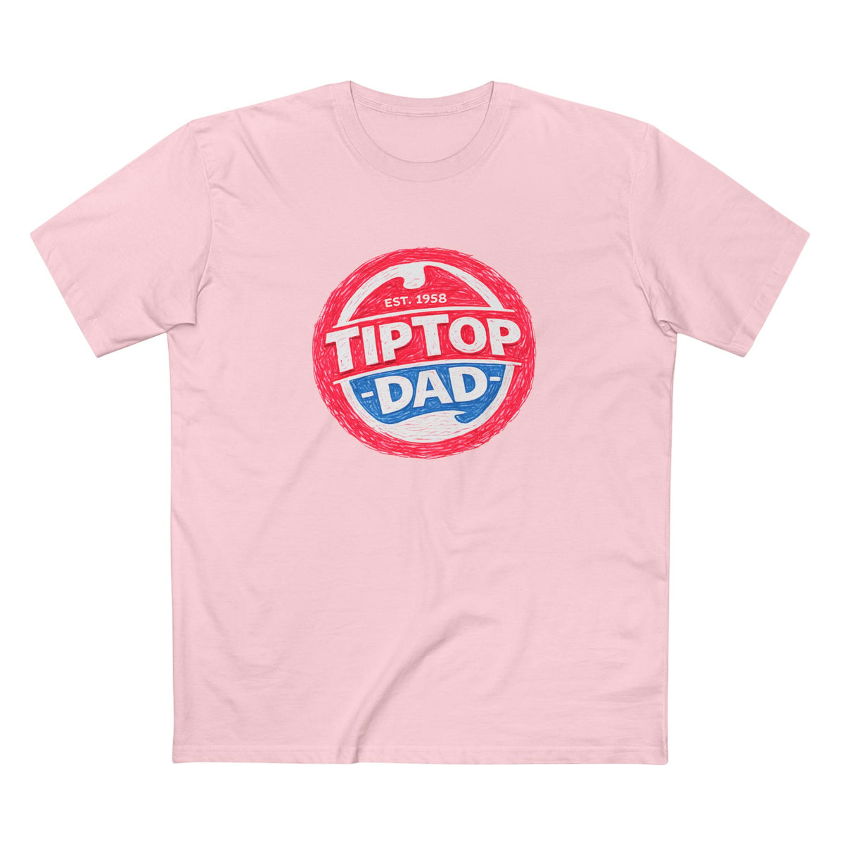 Tip Top Dad T-Shirt — Vintage Red & Blue Dad Logo Tee (Father’s Day Gift)
