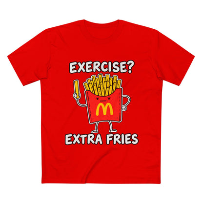 Funny 'Exercise? Extra Fries' T-Shirt — Men's