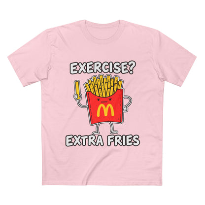 Funny 'Exercise? Extra Fries' T-Shirt — Men's