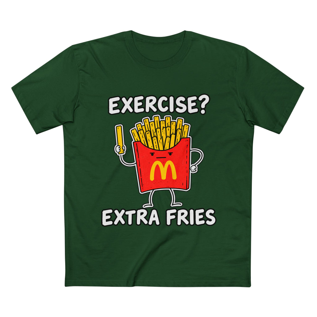 Funny 'Exercise? Extra Fries' T-Shirt — Men's