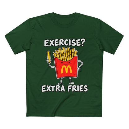 Funny 'Exercise? Extra Fries' T-Shirt — Men's