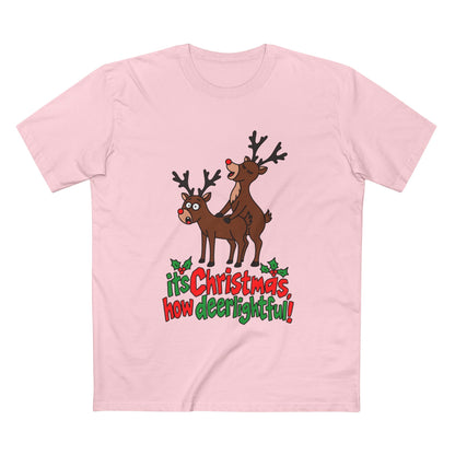 Christmas Reindeer Graphic Tee — "It's Christmas, How Deerlighful!"