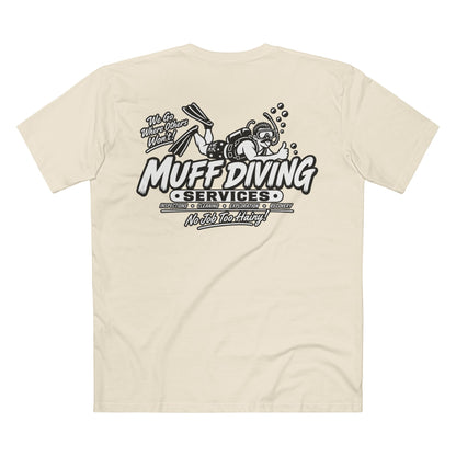 Muff Diving Services T-Shirt — Men's Tee (Back Print)