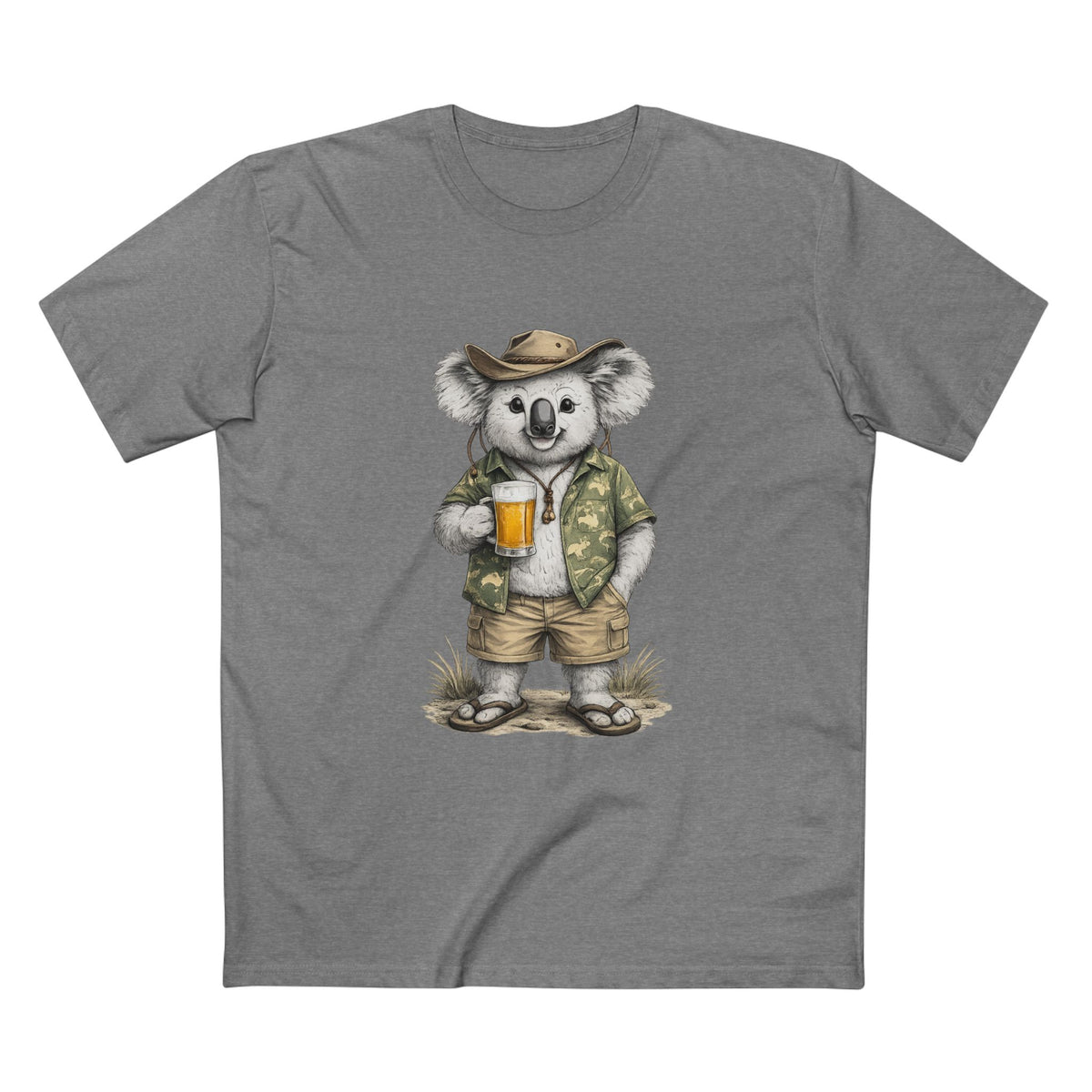 Koala with Beer T‑Shirt — Casual Aussie Wildlife Tee