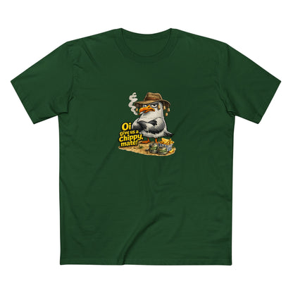 Seagull Stealing Chips T-Shirt — "Oi! Give Us a Chip!" Graphic Tee