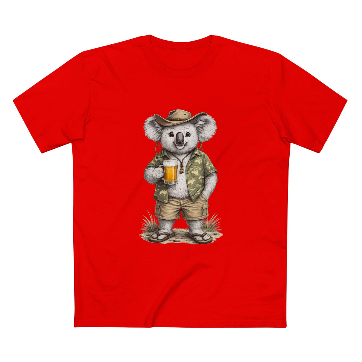 Koala with Beer T‑Shirt — Casual Aussie Wildlife Tee