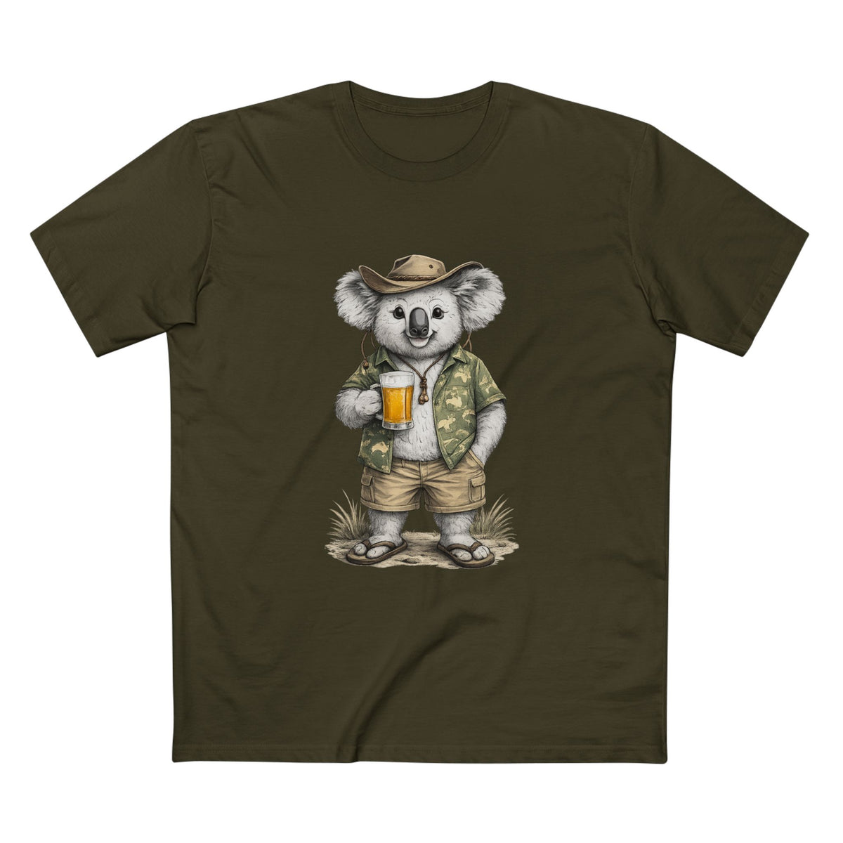 Koala with Beer T‑Shirt — Casual Aussie Wildlife Tee