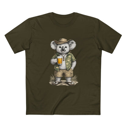 Koala with Beer T‑Shirt — Casual Aussie Wildlife Tee