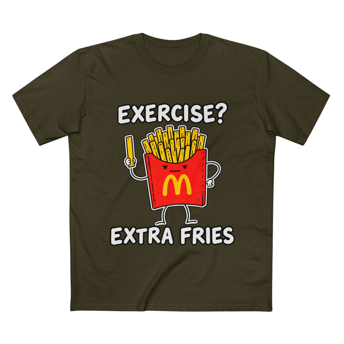 Funny 'Exercise? Extra Fries' T-Shirt — Men's